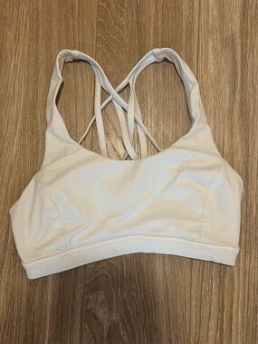 lululemon athletica free to be serene White Crisscross Strappy Sports Bralette